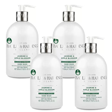 Baylis & Harding Anti-Bacterial Jasmine & Apple Blossom Hand Wash, 4 x 500ml