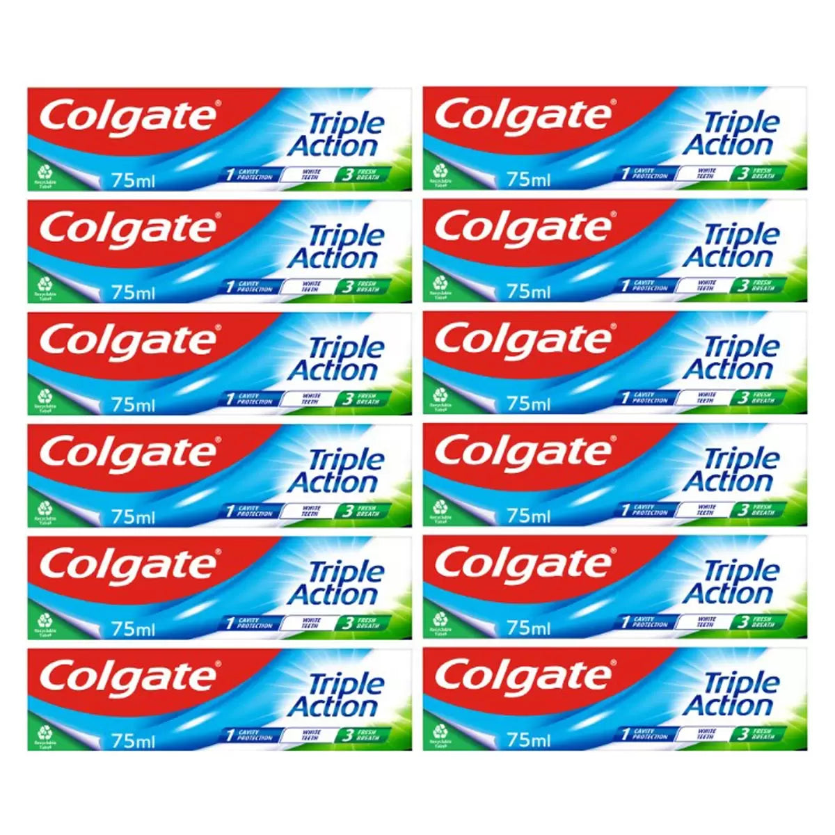 Colgate Triple Action Toothpaste, 12 x 75ml