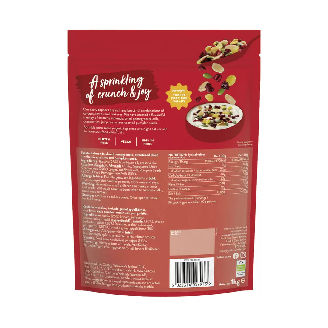 Just Pomegranate and Almond Topper, 1kg