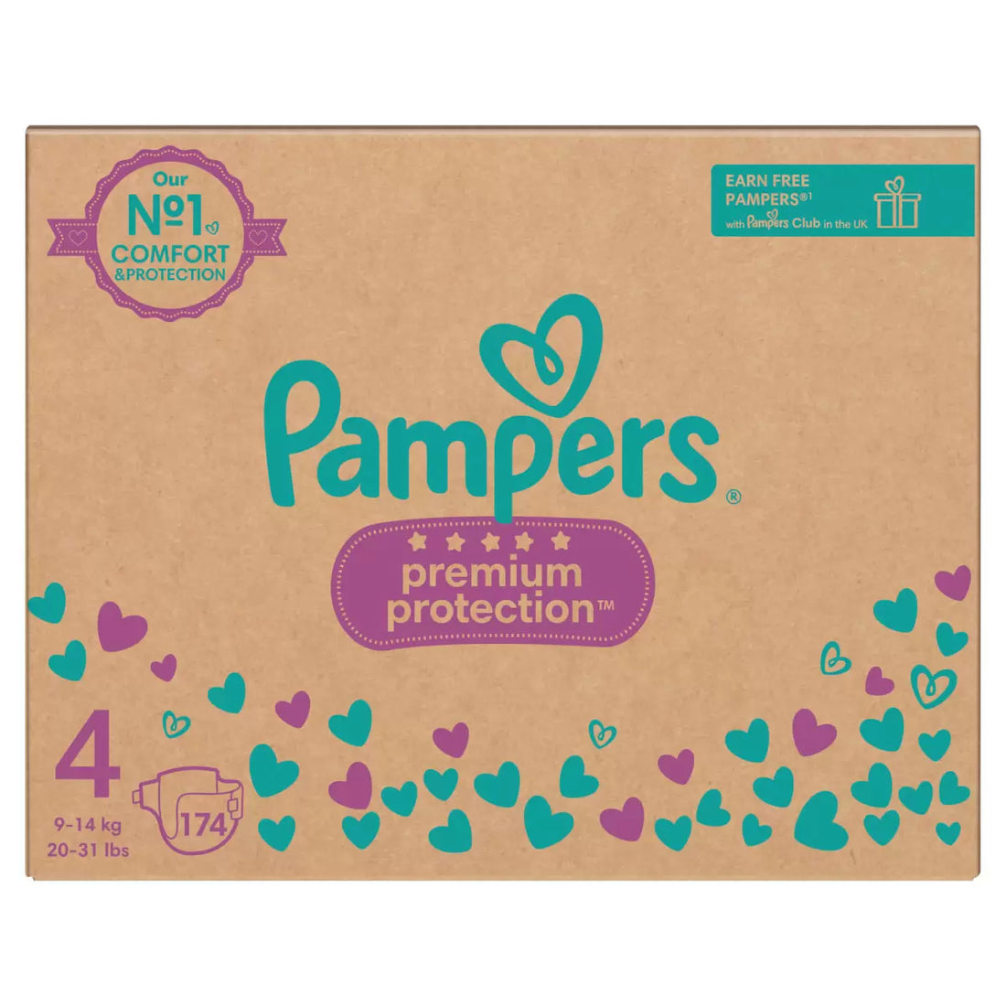 Pampers Premium Protection, Size 4, 174 Pack