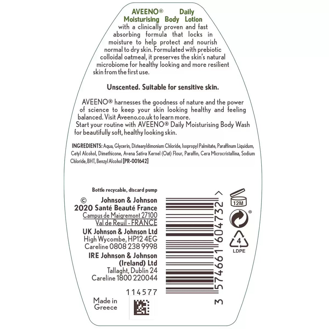 Aveeno Daily Moisturising Body Lotion, 1 x 500ml