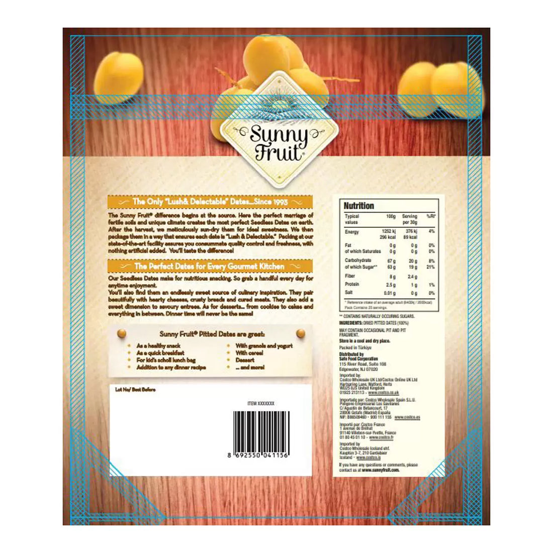 Sunny Fruit Pitted Dates, 1kg