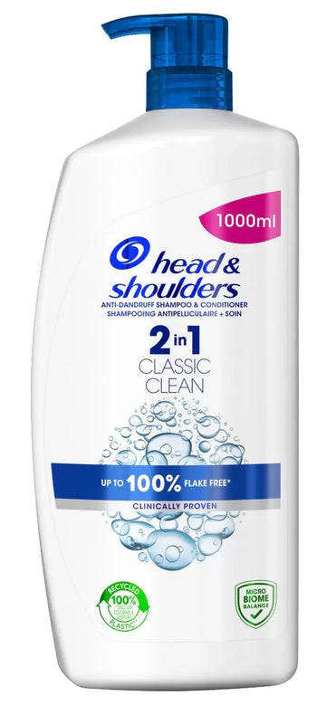 Head and Shoulders Classic Clean 2in1 Shampoo & Conditioner, 2 x 1L