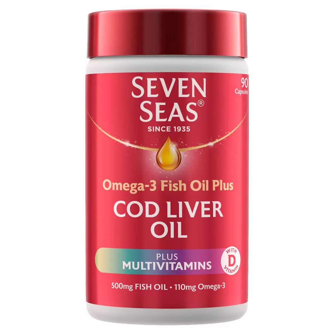 Seven Seas Cod Liver Oil Plus Multivitamins, 4 x 90 Capsules