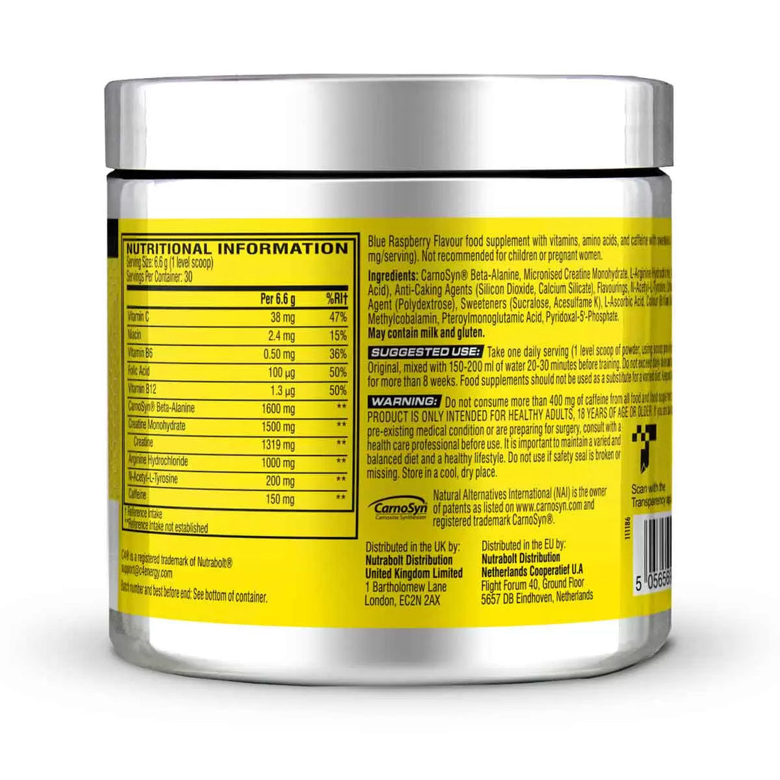Cellucor C4 The Original Explosive Pre-Workout Icy Blue Raspberry, 1 x198g